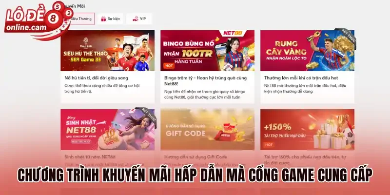 Chương trình khuyến mãi hấp dẫn mà nhà cái cung cấp